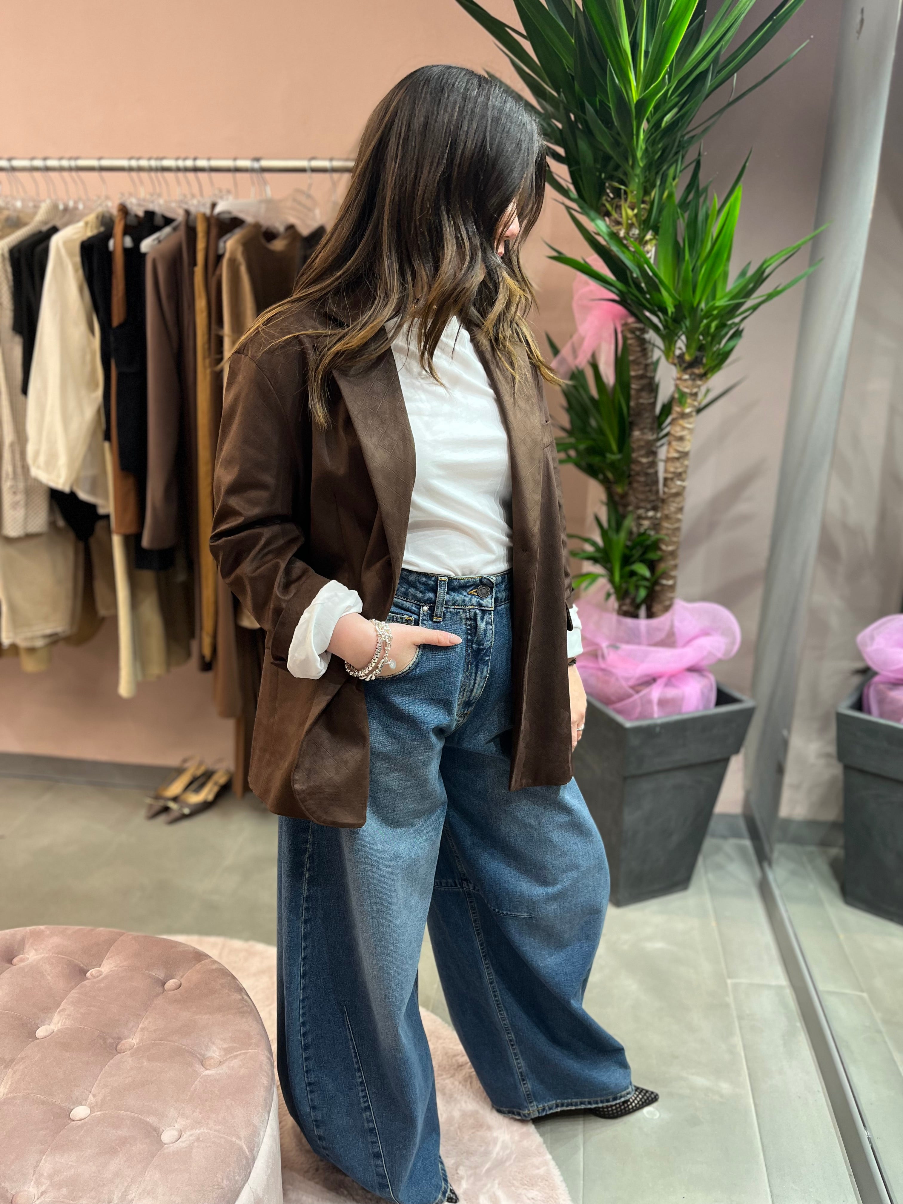 GIACCA OVERSIZE EFFETTO SUEDE TENSIONE IN