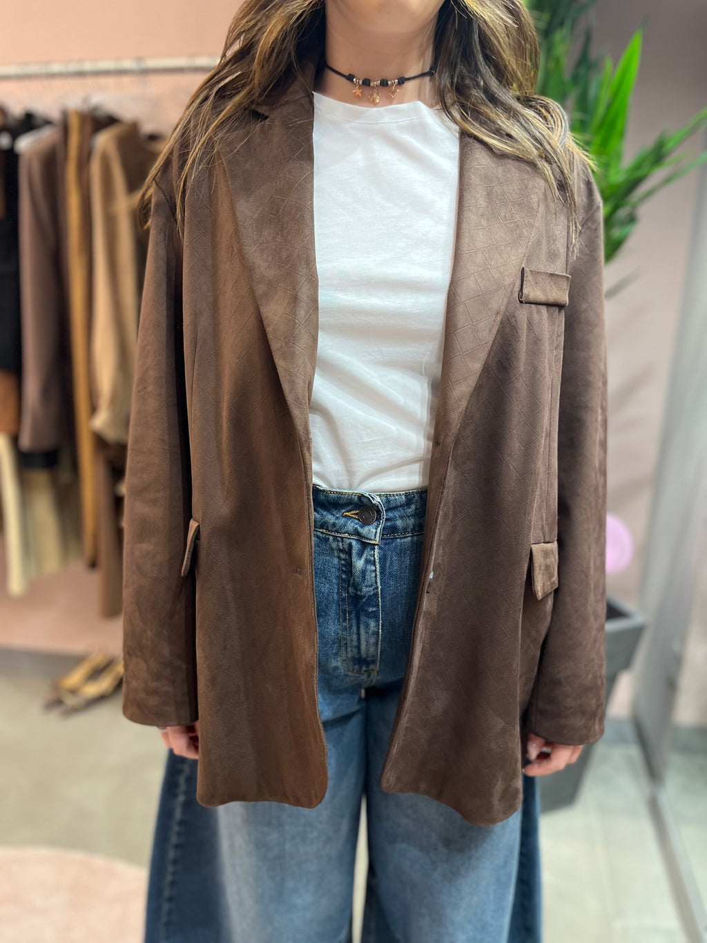 GIACCA OVERSIZE EFFETTO SUEDE TENSIONE IN
