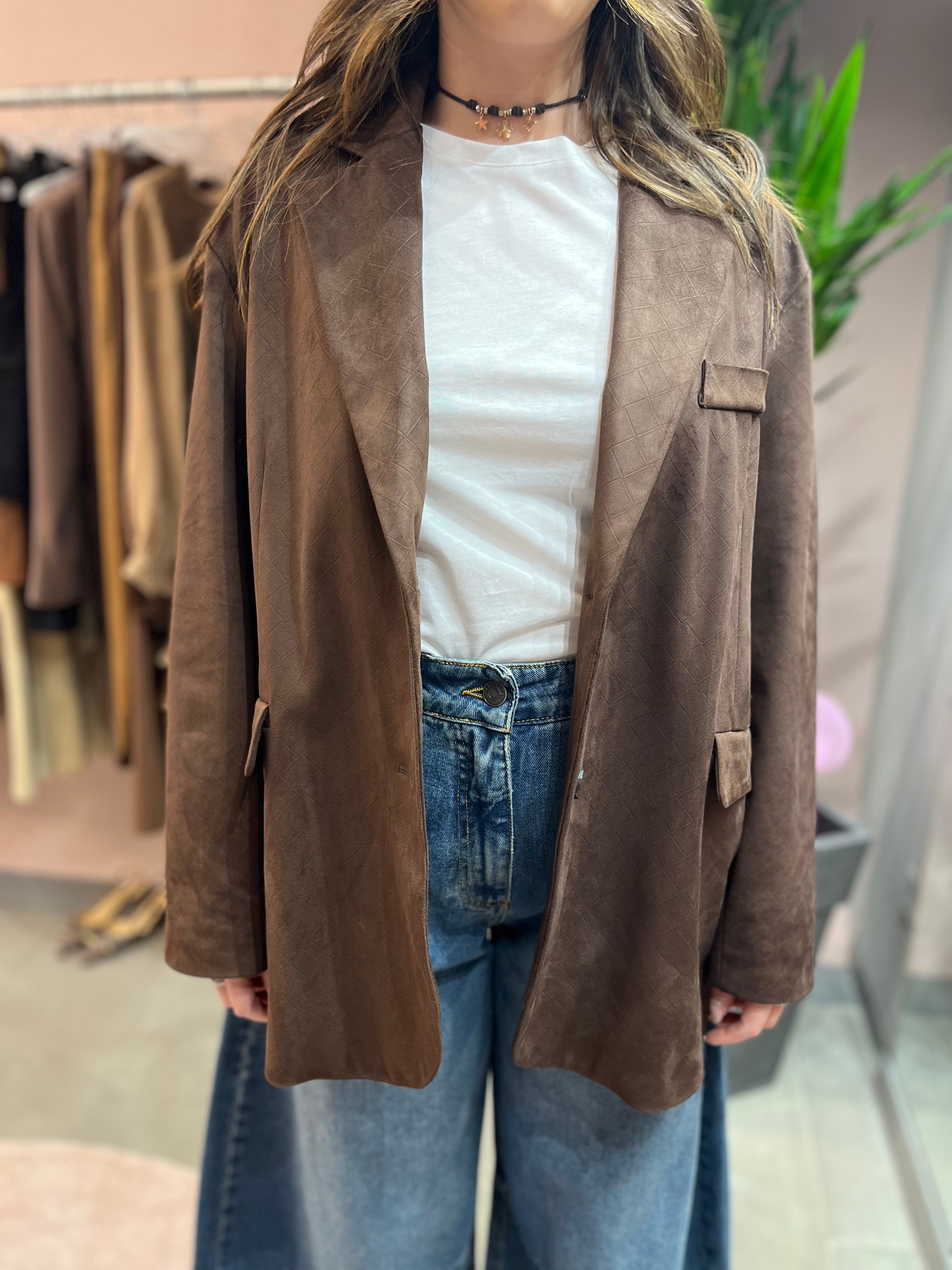 GIACCA OVERSIZE EFFETTO SUEDE TENSIONE IN