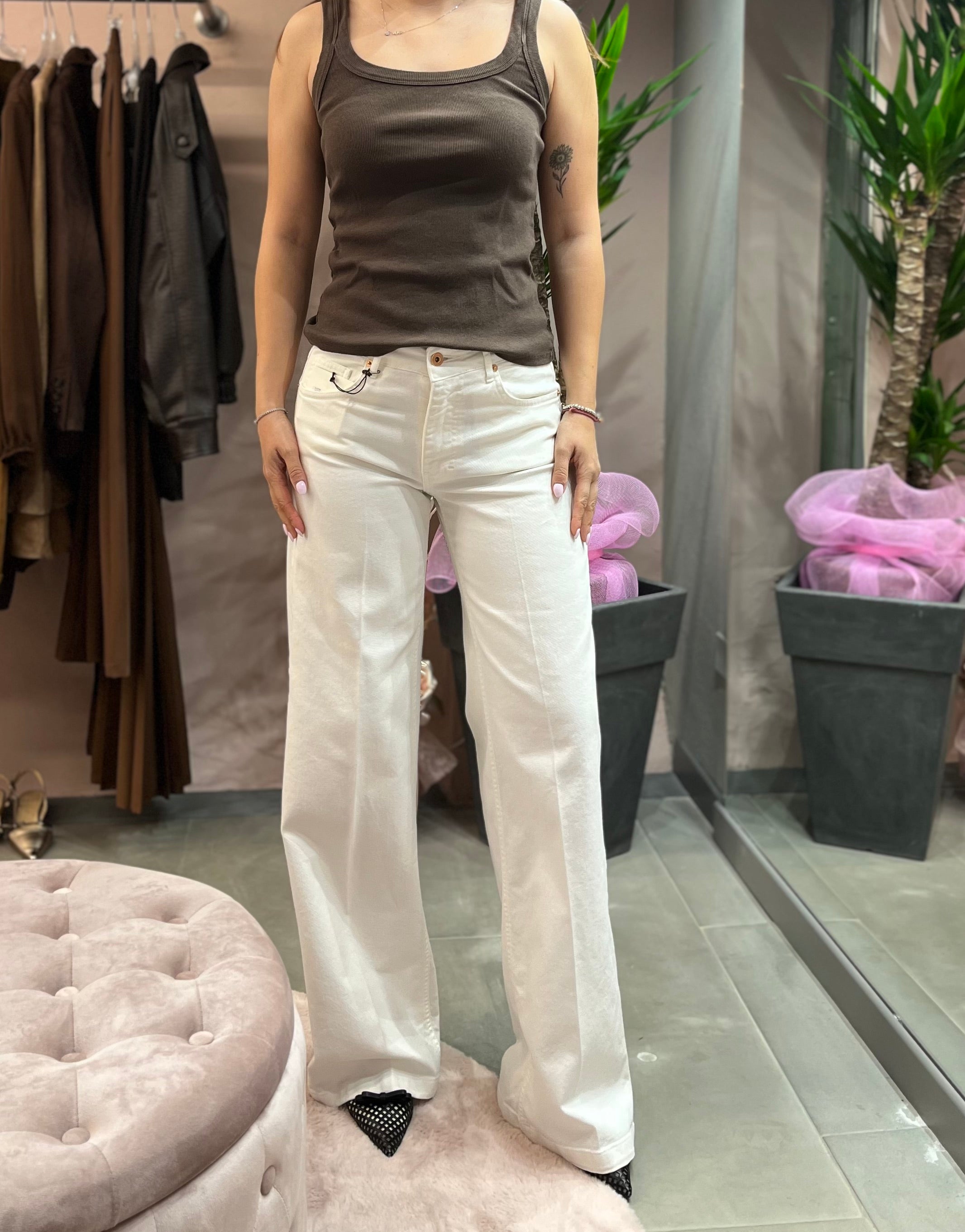 JEANS PALAZZO TENSIONE IN