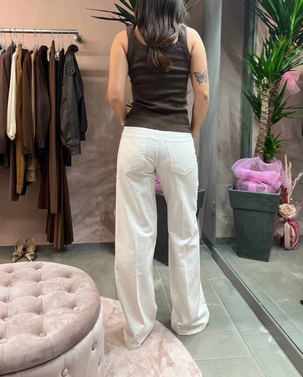 JEANS PALAZZO TENSIONE IN