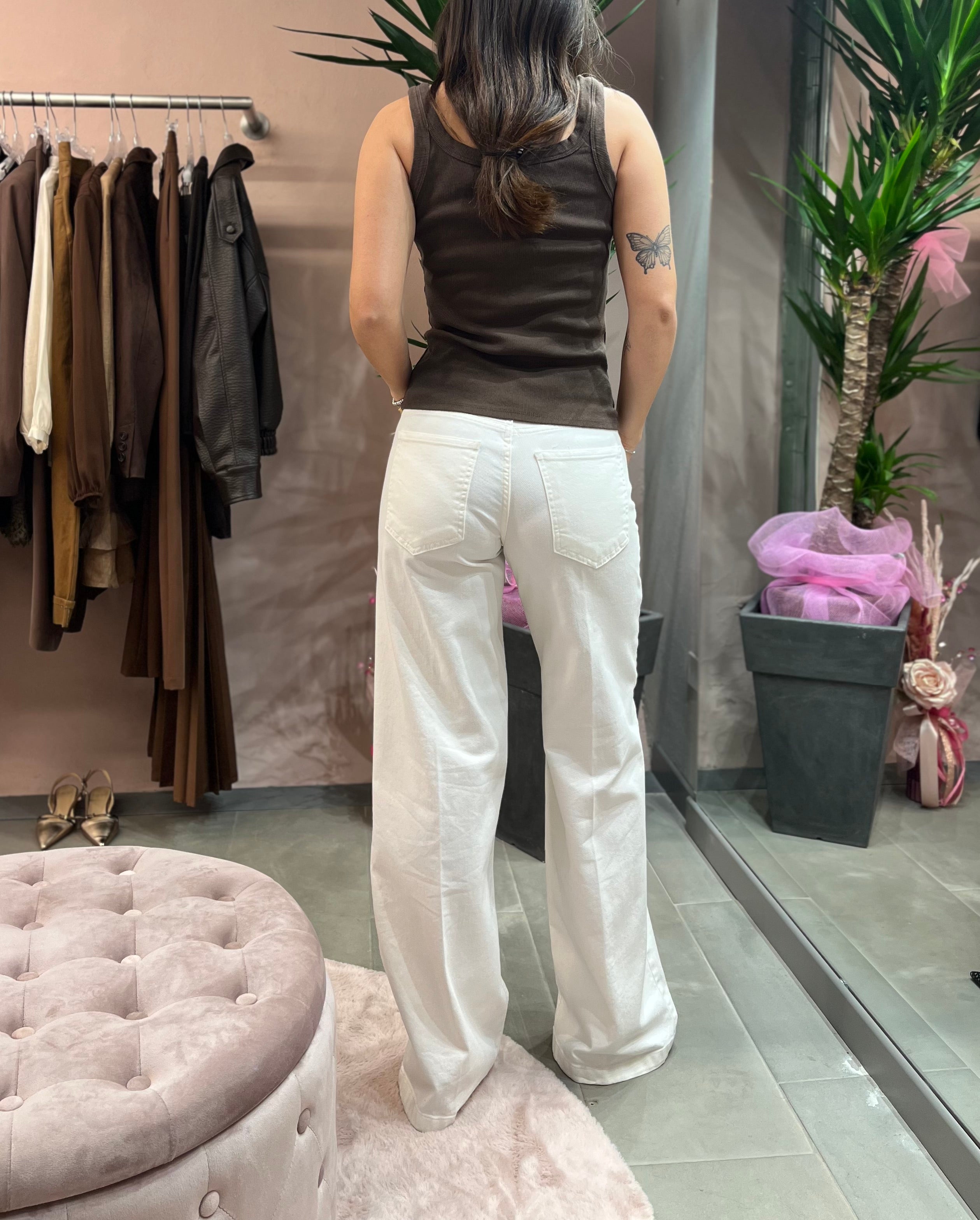 JEANS PALAZZO TENSIONE IN
