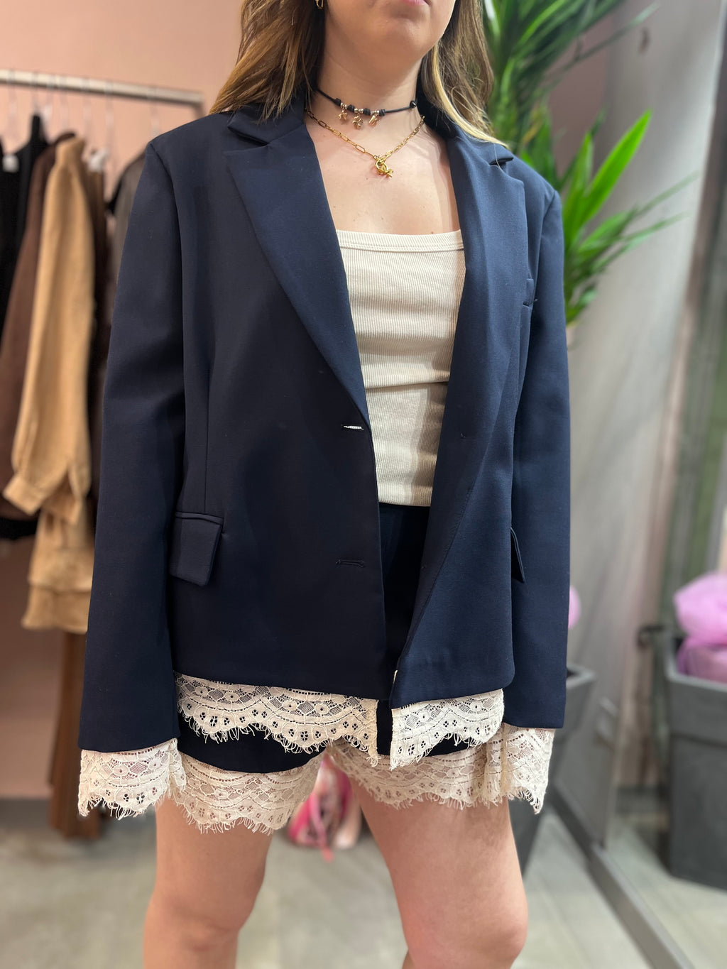 SHORTS SARTORIALE PIZZO TENSIONE IN