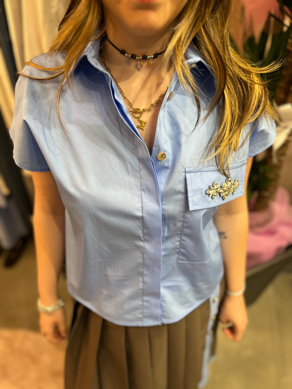 CAMICIA SMANICATA GIOIELLO TENSIONE IN